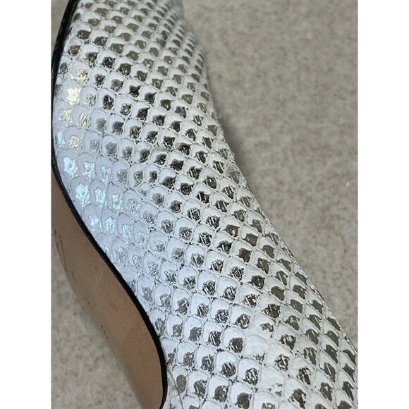 Amalfi Italian Leather Snakeskin Print White/Shiny Gold Pumps Women’s 8B Wedding - Picture 11 of 11